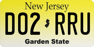 NJ license plate D02RRU