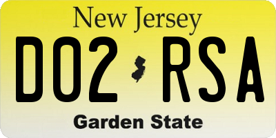 NJ license plate D02RSA