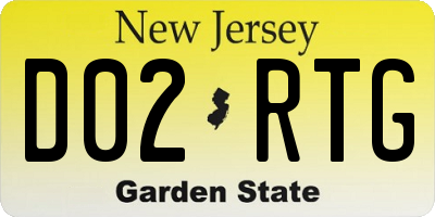 NJ license plate D02RTG