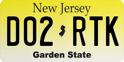 NJ license plate D02RTK