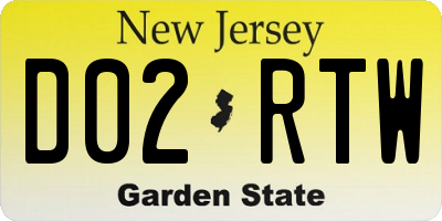 NJ license plate D02RTW