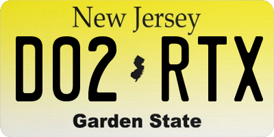 NJ license plate D02RTX