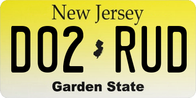 NJ license plate D02RUD