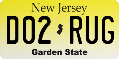 NJ license plate D02RUG