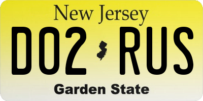 NJ license plate D02RUS