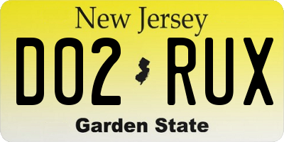 NJ license plate D02RUX