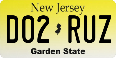 NJ license plate D02RUZ