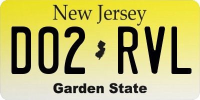NJ license plate D02RVL