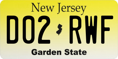 NJ license plate D02RWF