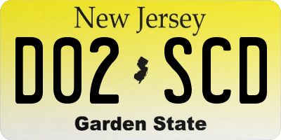 NJ license plate D02SCD
