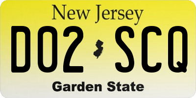NJ license plate D02SCQ