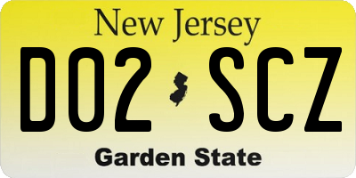 NJ license plate D02SCZ