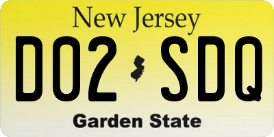 NJ license plate D02SDQ
