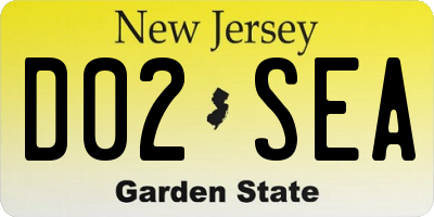 NJ license plate D02SEA