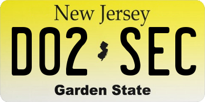NJ license plate D02SEC