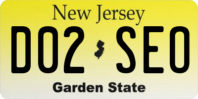 NJ license plate D02SEO