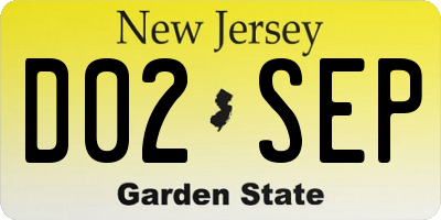 NJ license plate D02SEP