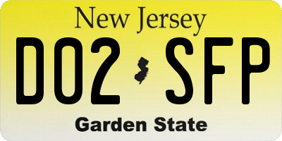 NJ license plate D02SFP