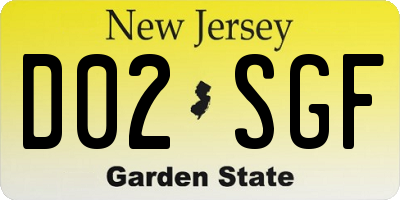 NJ license plate D02SGF