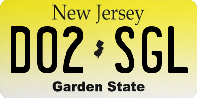 NJ license plate D02SGL