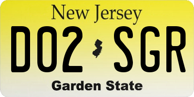 NJ license plate D02SGR