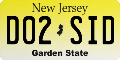 NJ license plate D02SID