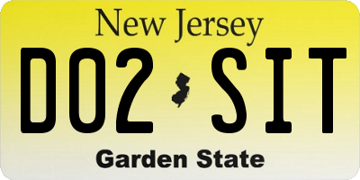 NJ license plate D02SIT