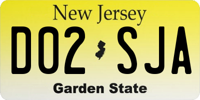 NJ license plate D02SJA