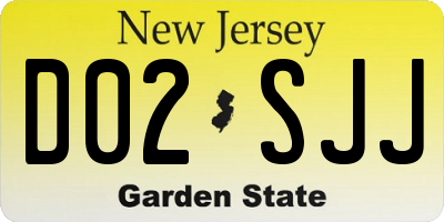 NJ license plate D02SJJ