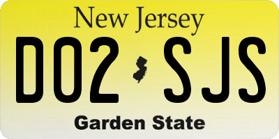 NJ license plate D02SJS