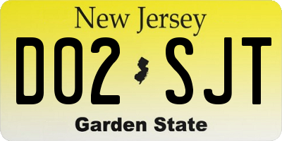 NJ license plate D02SJT