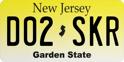 NJ license plate D02SKR