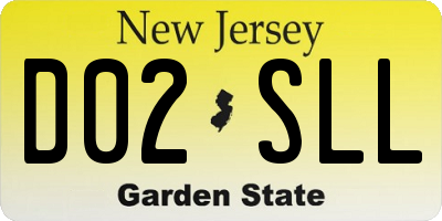 NJ license plate D02SLL