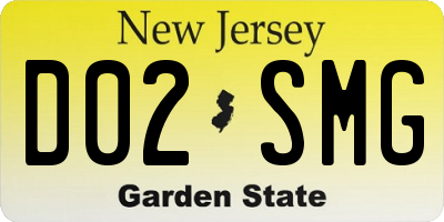 NJ license plate D02SMG