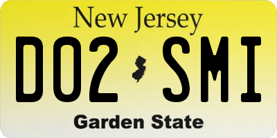 NJ license plate D02SMI