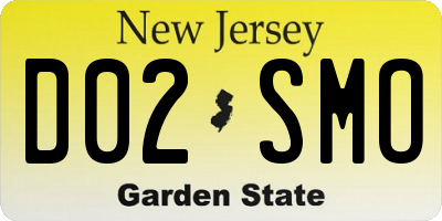 NJ license plate D02SMO