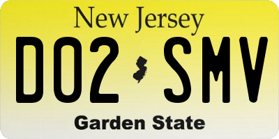 NJ license plate D02SMV