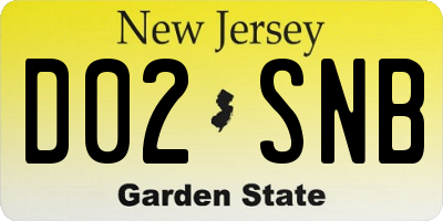 NJ license plate D02SNB