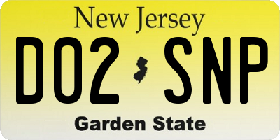NJ license plate D02SNP