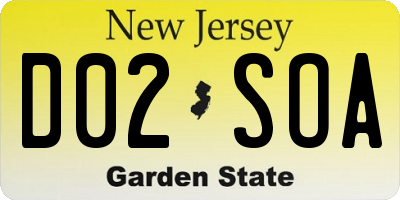 NJ license plate D02SOA