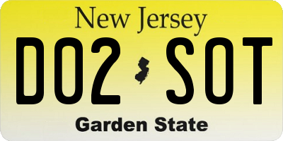 NJ license plate D02SOT