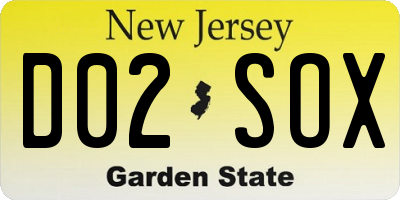 NJ license plate D02SOX