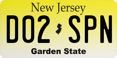 NJ license plate D02SPN