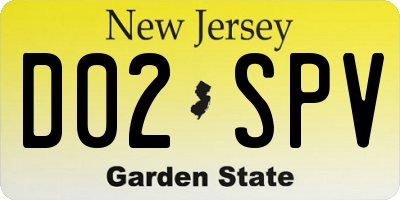 NJ license plate D02SPV