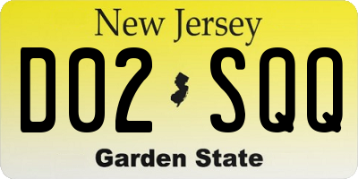 NJ license plate D02SQQ