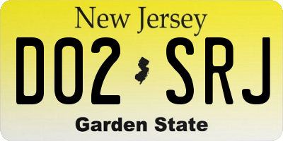 NJ license plate D02SRJ