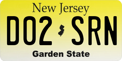 NJ license plate D02SRN