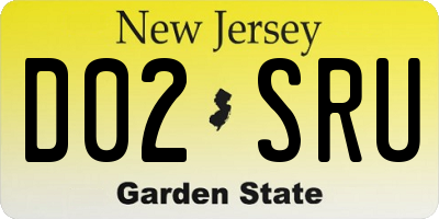 NJ license plate D02SRU