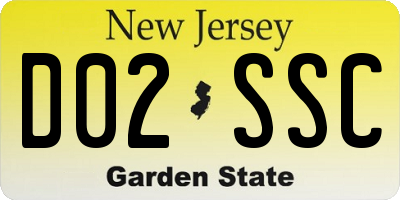 NJ license plate D02SSC