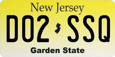 NJ license plate D02SSQ